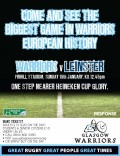 Flyer for Warriors v Leinster